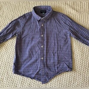 Andy & Evan Boy’s Plaid Long Sleeve Button Down Shirt, 100% Cotton; Size 7